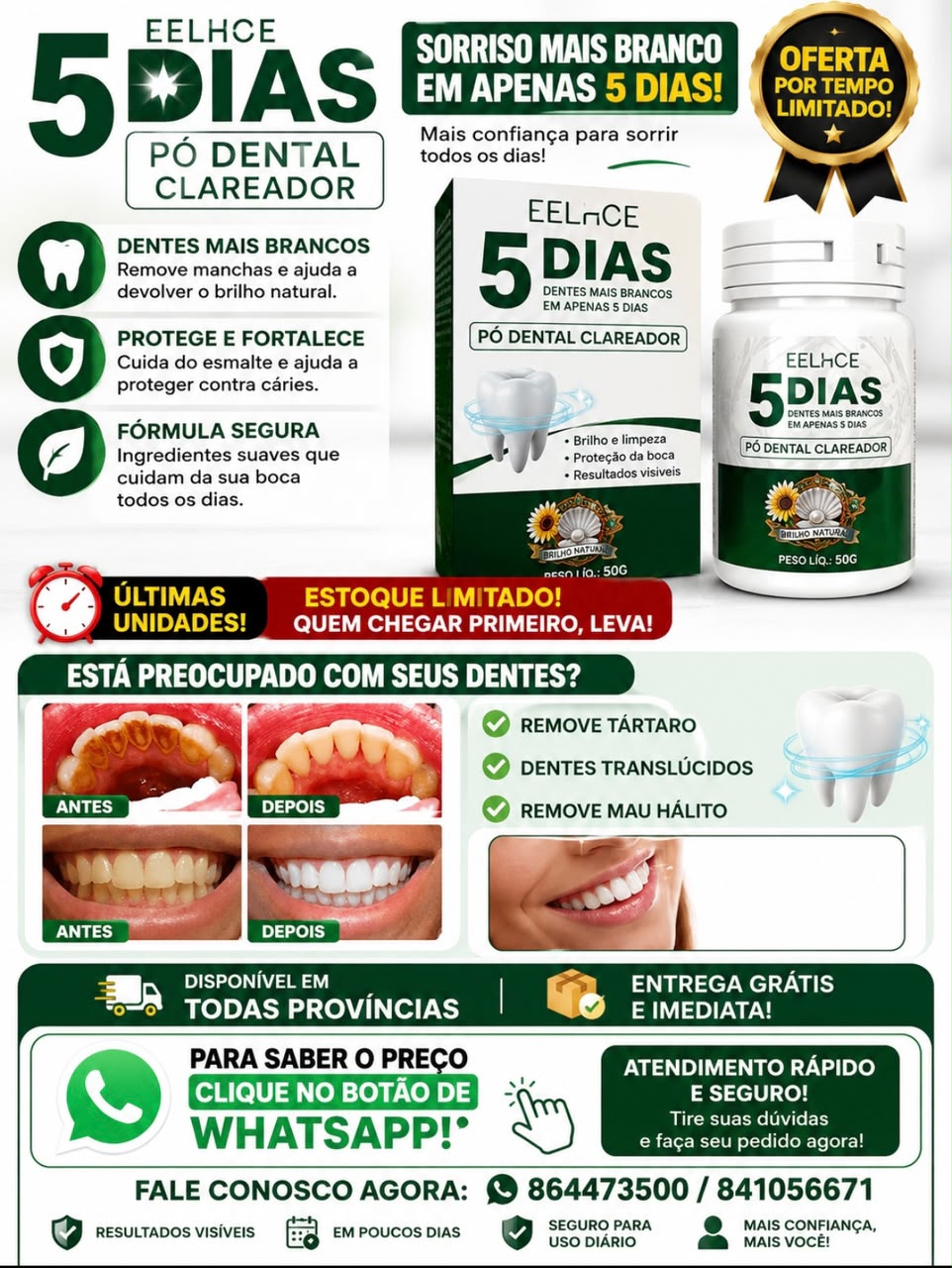 EELHOE 5 DAYS – Clareador Dental em Pó